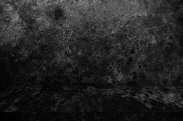 Black display on dark cement wall in retro concept.