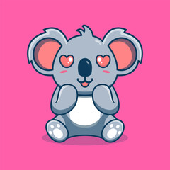  Vector koala sitting shocked cute creative kawaii cartoon mascot