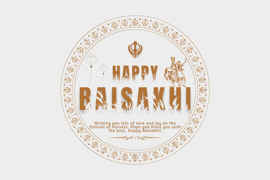vector illustration of happy baisakhi holiday background for punjabi sikh festival flyer poster bann