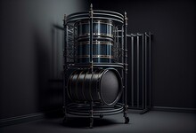 3D Rendering Illustration Of A Rack Tom Drum Mounted To A Stand. Generative AI