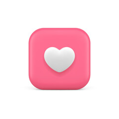 Poster - like button 3d icon social media network favorite vote cyberspace evaluation realistic vector