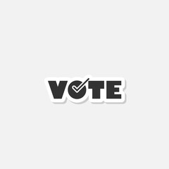 Wall Mural - Vote sticker icon isolated on white