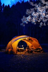 Wall Mural - camping in the night