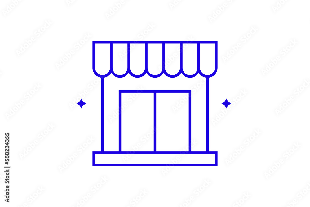 Isolated Geometric concept of store vector illustration in a flat style ...