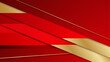 © Badr Warrior - Elegant 3D abstract golden ribbon and wave lines on red background with space for your text. Luxury style. You can use for chinese new year and valentine day banner, card, poster, flyer, etc