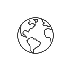Poster - Earth vector World concept round line icon or sign