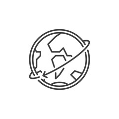 Poster - Earth with Arrow vector concept outline icon or symbol