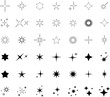© Volodymyr - Star icon. Shiny and sparkle pictogram, blink glitter and glowing symbol. Vector night sky decorative boho elements isolated.