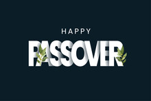 Happy Passover Greeting Card. Seder Pesach Invitation, Greeting Card Template Or Holiday Flyer. 
