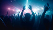 © Visual Studio - Background banner of people dancing and partying in dance or nightclub. For event and nightlife promotion.