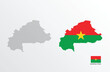 Vector illustration of Burkina Faso map with flag