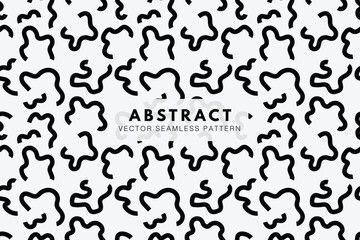 curve wiggly lines shape seamless repeating vector pattern