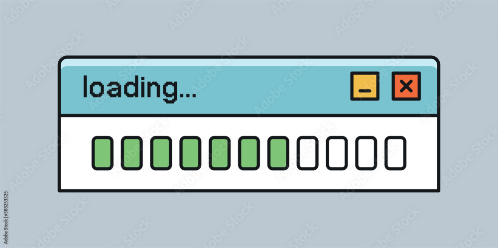 Old progress bar. Loading and uploading of application, program or game ...