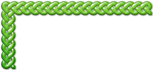 Wall Mural - Celtic knot L-shaped frame, green. L-shaped border made with Celtic knots to use in designs for St. Patrick's Day.