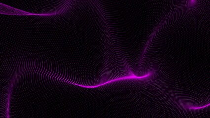 Aufkleber - Geometric abstract background with connected lines and dots. Molecule and communication background. Wave flow. Data technology illustration. abstract background with lines