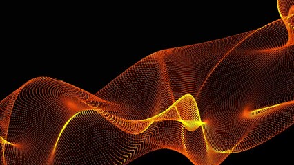 Aufkleber - Beautiful wave shaped array of glowing dots. Beautiful abstract wave technology background with red light digital effect corporate concept