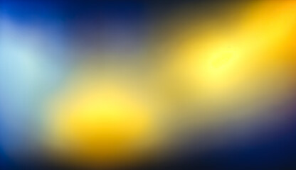 Abstract blurry smooth image of blue and yellow color, generative AI.