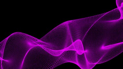 Aufkleber - Technology digital wave background concept. Data technology illustration. Abstract halftone wave dotted background. Purple background with copy space.