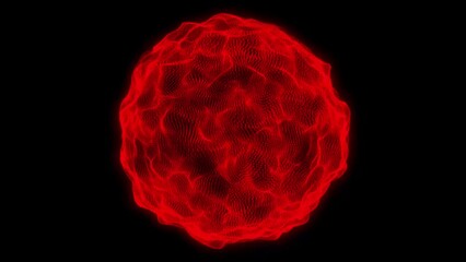 Aufkleber - geometric modern technology concept with glowing sphere dots. looped distortion waves on abstract sp