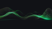 Abstract Dark Background With Green Lines, Generative AI.