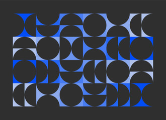 Wall Mural - geometric pattern background. simple minimal cutout circle shape bauhaus abstract swiss banner desig