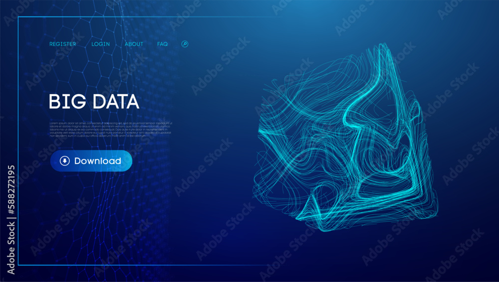 Data cube blockchain technology background. Futuristic network vector ...
