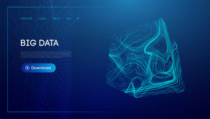 Poster - data cube blockchain technology background. futuristic network vector illustration.