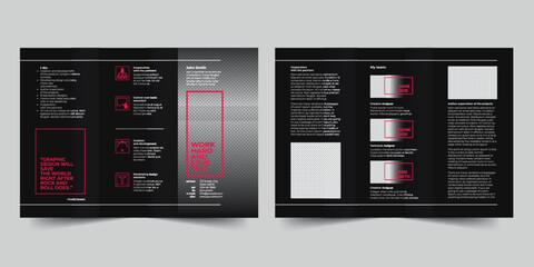 Wall Mural -  Art Director trifold brochure template. A clean, modern, and high-quality design tri fold brochure vector design. Editable and customize template brochure
