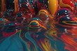 abstract chromatic HDRI background with liquid texture with realistic fluid flow - Generative AI