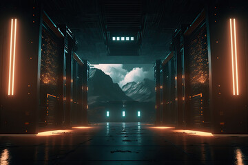 Poster - Massive hidden Data Center - AI generated