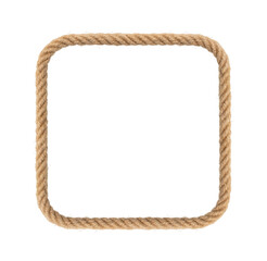 Poster - Rope frame in shape square -Endless rope loop isolated on white