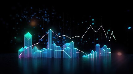 Poster - modern infographic template with statistics graphs and financial charts. Chart template and chart graph, graphic information visualization