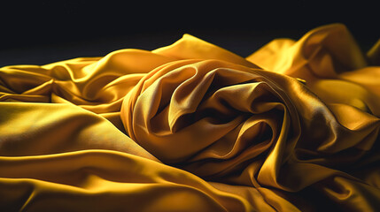 Texture background with golden fabric, generative AI.