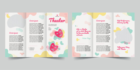 Wall Mural - Theater trifold brochure template. A clean, modern, and high-quality design tri fold brochure vector design. Editable and customize template brochure