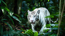 White Tiger In The Jungle, 4k, Wallpaper - Majestic Tiger, Generative Ai