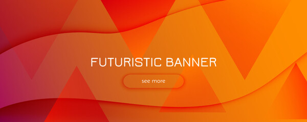 Wall Mural - Color Flow Wave Banner. Abstract Fluid Lines. Vector Gradient Background.