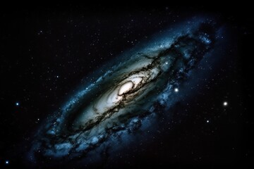a spiral galaxy somewhere far in space, astronomical research on earth, generative ai.