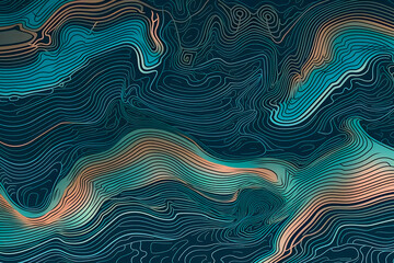  Topographic lines pattern. Generative Ai. Contour, Geometric, Abstract, Design, Texture, Map, Elevation. 