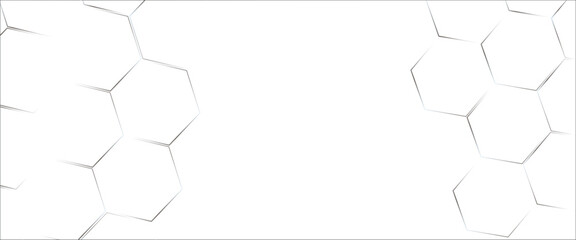 Poster - Hexagon geometric pattern. seamless hex background. abstract honeycomb cell. vector, abstract geometric hexagon white and gray color background. Computer digital drawing. white background. 