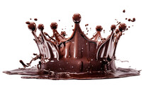 Hot Chocolate Crown Splash On Isolated Transparent Background Png. Generative Ai