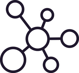 Poster - Single line icon of molecule High quality vector illustration for design, web sites, internet shops, online books etc. Editable stroke in trendy flat style isolated on white background