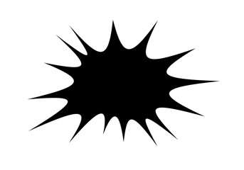 Sticker - starburst icon, sticker, label. star burst shape speech bubble. black bursting blank. vector illustr