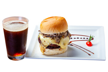 Wall Mural - hamburger with soda cola