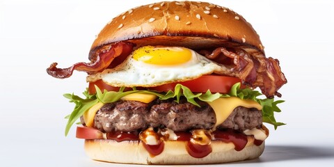 hamburger on white background