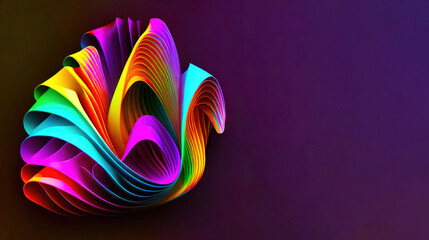 Poster - Abstract background with colorful paper cut shapes, ai generation, banner, place for text.