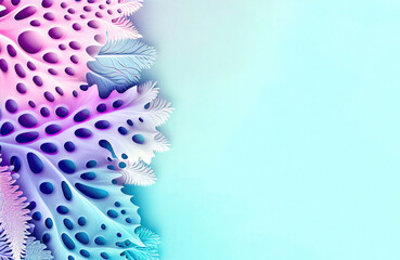 Aufkleber - Abstract floral background with leaves, in 3d style, ai generation. Place for your text.