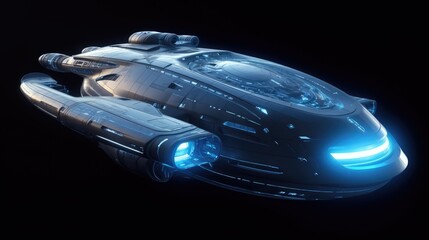 Wall Mural - spaceship in deep space, made with generated ai