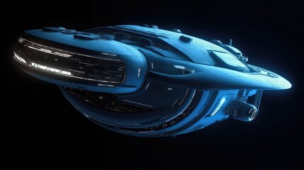 Wall Mural - spaceship in deep space, made with generated ai