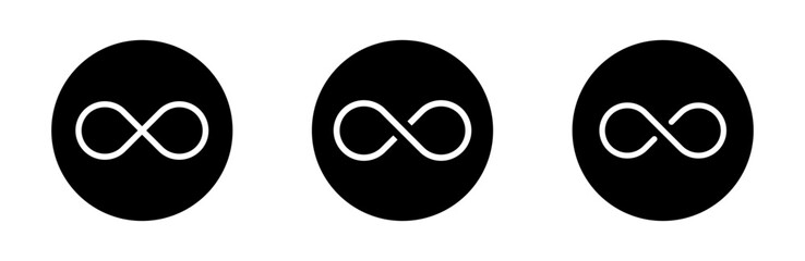 vector illustration infinity. isolate symbol of limitless. icon set of eternity.