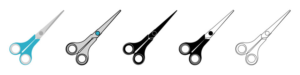 Wall Mural - scissors icons set. isolated cutting scissors. pictogram of scissor. symbol of cutting. vector illus